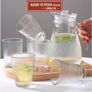 5 PCS in 1Set Jug with Glass Set Jug Air dan Gelas Transparent Glass Water with glass Lid Juice Jug 