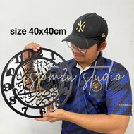 hiasan dinding jam ukiran selawat size 30x30cm & 40x40cm
