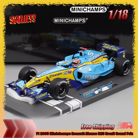 New In Stock F1 1:18 2005 Minichamps Renault Alonso R25 Brazil Grand Prix Simulation Miniature Resin