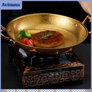 Stainless Steel Paella Pan with Double Handles Paella Cooker Seafood to Clean Cookware Flying Pan fo