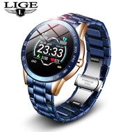 สมาร์ทวอท นาฬิกาสมาร์ท LIGE 2021 New Steel Band Digital Watch สมาร์ทวอทMen Sport Watches สมาร์ทวอท Electronic LED Male Wrist Watch For Men สมาร์ทวอท Clock Waterproof Bluetooth สมาร์ทวอท Blakc leather