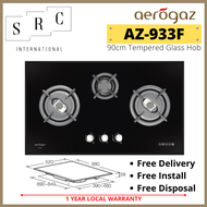 Aerogaz AZ-933F Tempered Glass Gas Hob 90cm with Safety Valve  (Include Install and Disposal)