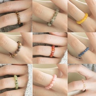 Cincin Kristal Natural Crystal Ring Cincin Akik Batu Asli Lucky Crystal Beads Ring Tourmaline Chalce