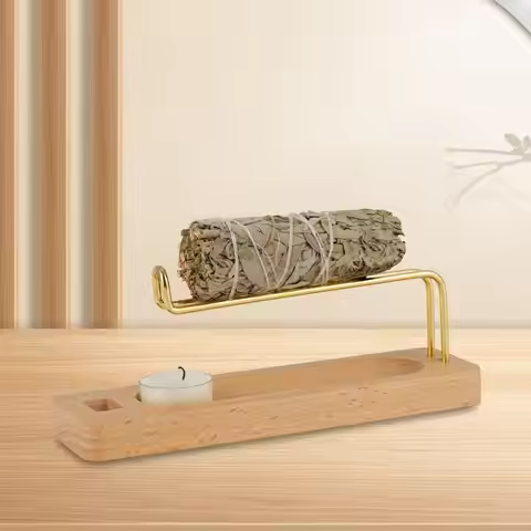 wooden incense burner Holder Desktop Furnishings Table Centerpiece Multifunction Fragrances Diner Sa
