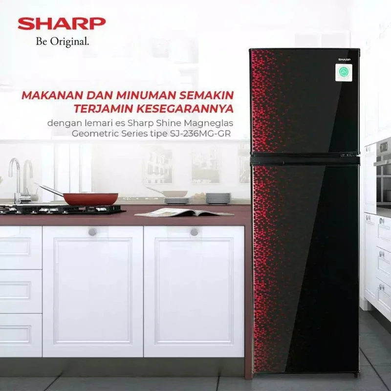 (invoice) SHARP LEMARI ES KULKAS 2 PINTU SJ-236MG / MN 230 liter