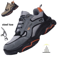 ◄ NEW Caterpillar Kasut kerja lelaki safety shoes Men women steel toe Anti-smash anti-puncture Work shoes Breathable Hiking boots