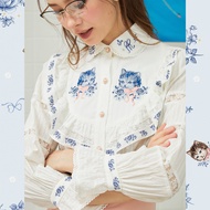 [พรีออเดอร์7วัน]CLASSIC MISS CAT SET TOP WITH  EMBROIDE CAT