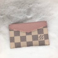 LV白棋盤粉色卡夾X836