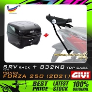 SET KOMBO KOTAK/BOX GIVI B32NB TOP CASE + HONDA FORZA 250 2021 / NSS250 2024 SRV SPECIAL RACK