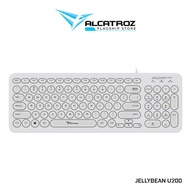 Alcatroz JellyBean U200 Slim USB Wired Keyboard- Black, White
