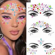 5pcs/Set Face Jewels Stickers Face Synthetic Gemstones Rhinestone Face Stickers Glitter Rhinestones 