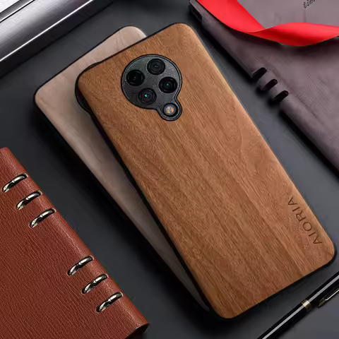 Case for Xiaomi Poco F2 Pro Redmi K30 Pro Ultra funda bamboo wood pattern Leather back cover coque f