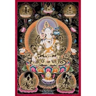 傳統手繪白度母唐卡畫