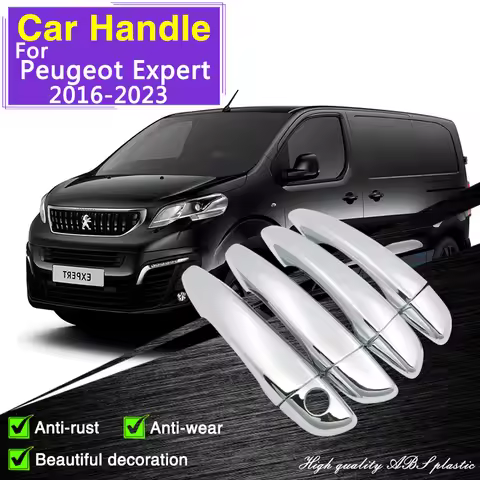 for Peugeot Expert MK3 2016~2023 Citroen Space Tourer Traveller Toyota ProAce Chrome Door Handle Cov