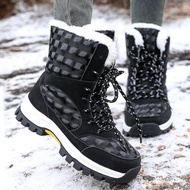 Ready Stock Women's Cotton Shoes Winter Fleece Lined Snow Boots Cold Resistance Keep Warm ski boots 