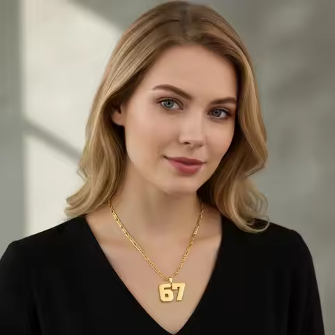 67 Necklace Fashion Punk A-Z Initial Tag Letter Stainless Steel Pendant Necklaces For Men Women Jewe