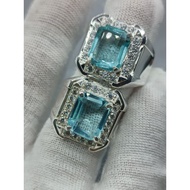 Cincin perak 980 natural topaz 6ct