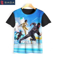 SAGA Free Fire Kids T-Shirt Cartoon Tv Animation 3D Game Free Fire 04Ff004 For Ages 1-12 Years - Ban