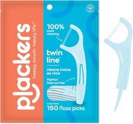 TÚI 150-160 TĂM 2 SỢI CHỈ NHA KHOA VỊ BẠC HÀ Plackers Twin-Line Dental Flossers Advanced Whitening D