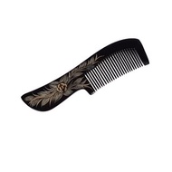 天然水牛角梳 - 手工製作防靜電女式細齒髮梳