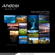 Andoer 52mm ND Fader Neutral Density Adjustable ND2 Filter