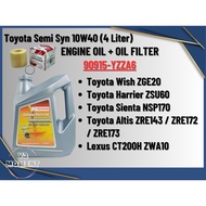 Toyota Semi Synthetic SN/CF 10W40 Engine oil + FOC Oil Filter Toyota YZZA6