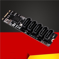 M.2 to SATA Adapter SATA Port Multiplier M.2 to 5 Ports SATA3 6Gb SSD Adapter SATAIII Cable Support 