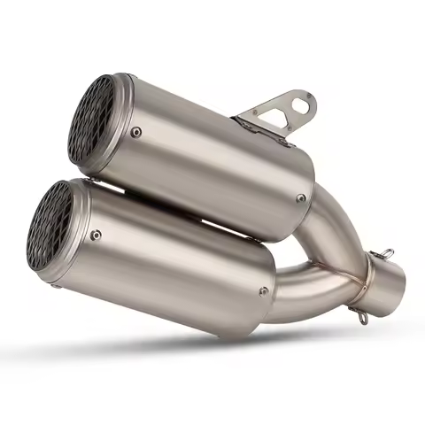 Universal 51mm Motorcycle Exhaust Project Double Tube with Net Muffler Escape Racing Line for CBR650