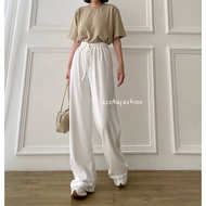 ASOKA Lyra Pants 1106 - Long Knit Rib Culottes - Highwaist Pants Women