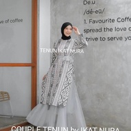 Couple Tenun Dress Sara putih Rok TuTu kemeja full tenun
