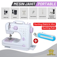 Bright Crown COD 2in1 Meja / Mesin Jahit Portable 505A Multifungsi 12 Jenis Pola Jahitan+Lampu Malam