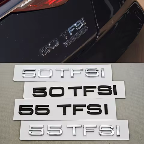 For Audi A6 A7 A8 Q7 Q8 Horch Exterior Accessories Car Letters ABS Chrome Black Logo 50 TFSI 55 TFSI