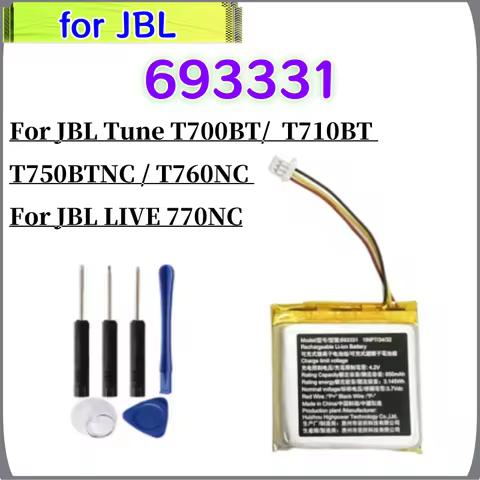 New 693331 Earphone Battery For JBL TUNE T700BT T710BT T750BTNC T760NC / JBL LIVE 770NC LIVE770NC He