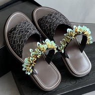 A6T8 Dries Van Noten 2025 Summer Beaded Floral Sandals
