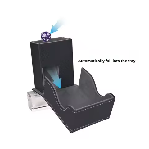 Portable Foldable Dice Roller Tower Special Design PU Leather Dice Tray with Storage Bag for RPG Tab