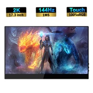 17.3 Inch 2K 144Hz Touchscreen Portable Monitor 2560x1440p 1MS FreeSync Gaming IPS Screen Display for PC Laptop Xbox PS4 5 Switch windo