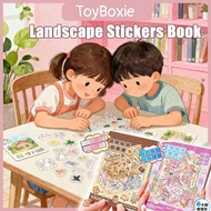 Miniature Scene Handbook Stickers Collection Book Decorative Stickers Cabin Kid Toy Buku Pelekat贴纸本