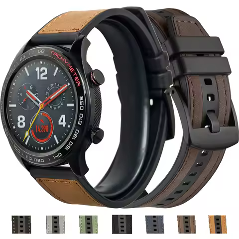 22mm Universal Leather Strap for HAUWEI WATCH GT4/3 46MM Breathable Sport Band Quick Release Bracele