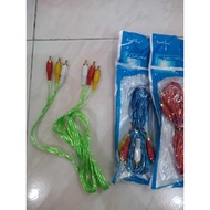 1.5M Transparent 3x3 Rca Cable 3x3 Audio and Video Jack Cable/