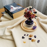 花球樹水晶玻璃盅 花球樹 水晶 磁場 永生花 添好運 添財運