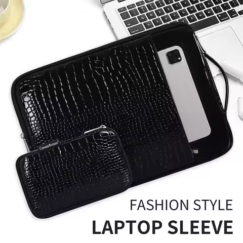 Laptop Bag 13.3,14,15,16 Inch Handbag Sleeve Case For Macbook Air Pro M1,Man Lady PU Leather Noteboo