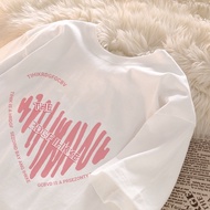 Oversize t shirt pink doodle hearts atasan wanita kaos remaja bisa cod oversize lengan pendek wanita