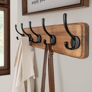 SKOLOO Rustic Wall Mounted Coat Rack with 16 Inch Mounting Hole Distance, Pine Solid Wood Coat Hook 