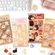 现货 萌宠茶会卡通创意贴纸 儿童手账素材diy防水贴画Cute Chong Tea Party Cartoon Creative Sticker Children's Hand Account QQ2