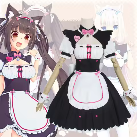 NEKOPARA Chocolat Cosplay Costume Vanilla Cosplay Maid Dress Lolita Christmas Carnival Role Play Uni