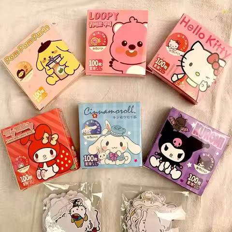 Sanrio Hello Kitty Sticker Cute Cartoon Kuromi Melody Sticker 100students Book Desktop Book Decorati