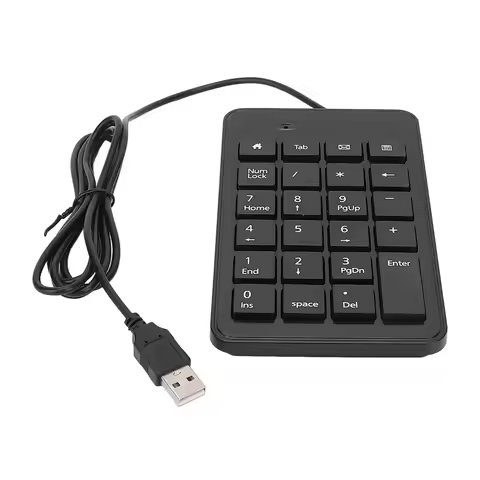 23 Keys Numeric Keypad USB Wired Low Noise Computer Number Pad Digital Keyboard Support for Win 10 8