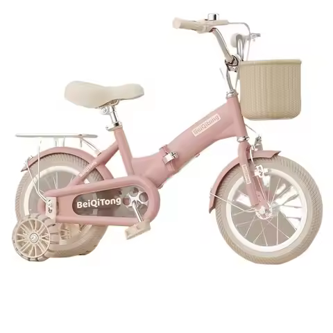 Children's Bicycle 3-6-8-9- 10-year-old Boy and Girl Stroller, Folding Bicycle For Children