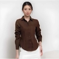 KEMEJA Luna Shirt - Women's Shirt - Women's Striped Top - Basic Long Sleeve Shirt