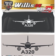 Airbus 320 Airplane Sticker, A320 Airplane Sticker, Airbus A320 CAR WINDOW STICKER ETC.